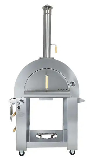 KOKOMO 32" DUAL FUEL GAS OR WOOD FIRED STAINLES STEEL PIZZA OVEN